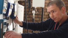 Pictured: An engineer tests boilers running on the hydrogen gas blend. Image: Cadent